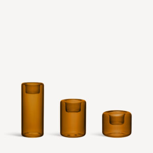 Happy ljuslykta bärnsten 68, 105, 150mm  3-pcs