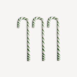 Polka käpp vit/grön 170mm 3-pack