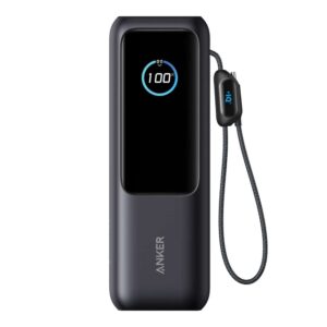 Anker Powerbank 25.000 mAh 165W med inbyggd utdragbar kabel